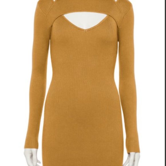 Junior's Almost Famous Funnel Neck Keyhole Midi Dress Size Medium - Picture 12 of 12